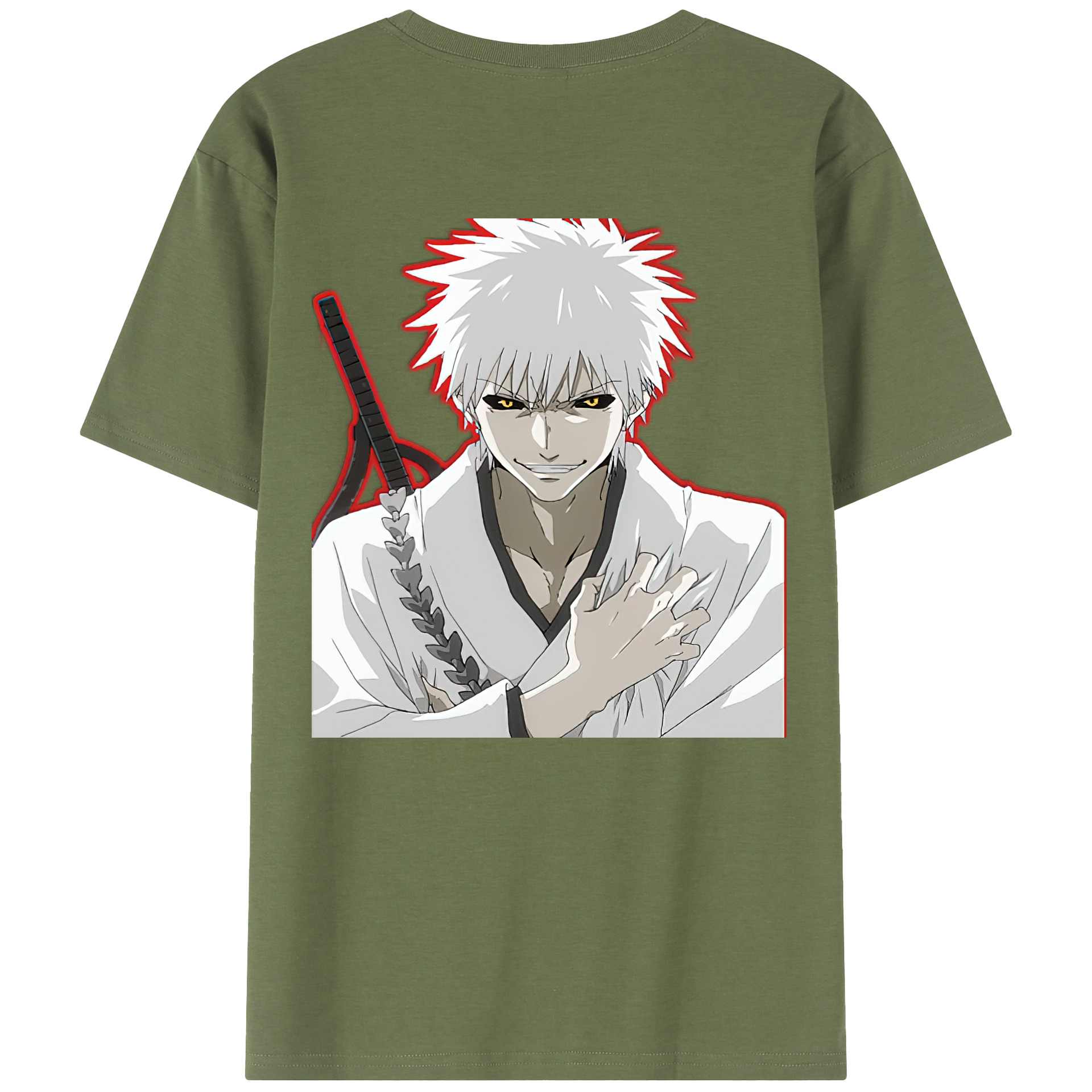 （画像用） ブリーチ 黒崎一護（くろさき いちご）BLEACH Kurosaki Ichigo 綿100％半袖Tシャツ（背面プリント）